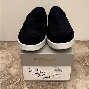 Johnston & Murphy Navy Suede Loafers